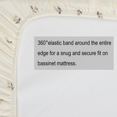 Onacosht muslin bassinet sheets elastic-edge-fit close-up showing secure fit