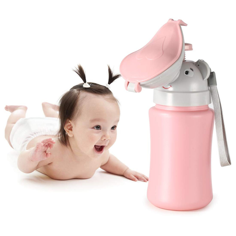 ONEDONE travel urinal pink, compact for on-the-go kids during trips and camping.