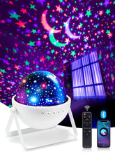One Fire star projector with colorful projection for kids room bedtime ambiance