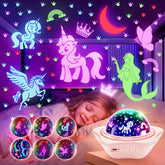One Fire unicorn night-light projection fills ceiling with stars for bedtime.