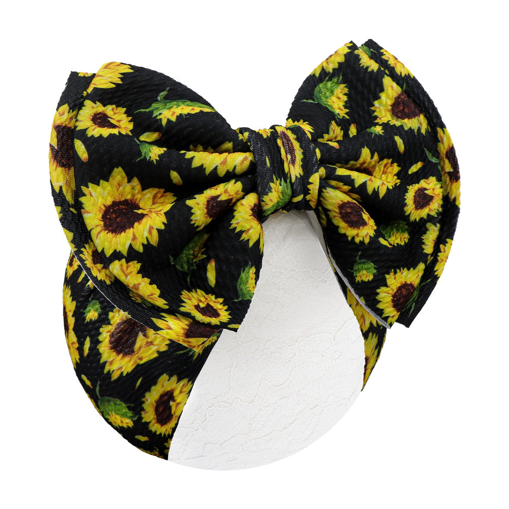 ONENINEDREAM 7in yellow bow on baby's head for sunny outfits and cute photo moments