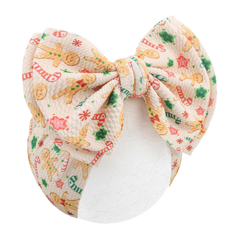 ONENINEDREAM 7'' headband bow in pink adds festive charm for holiday outfits and photos