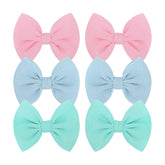 ONENINEDREAM baby bows light blue close-up showing soft satin and gentle daily wear