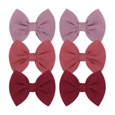 ONENINEDREAM pink-wine baby bows clip set adds charming color and secure hold.