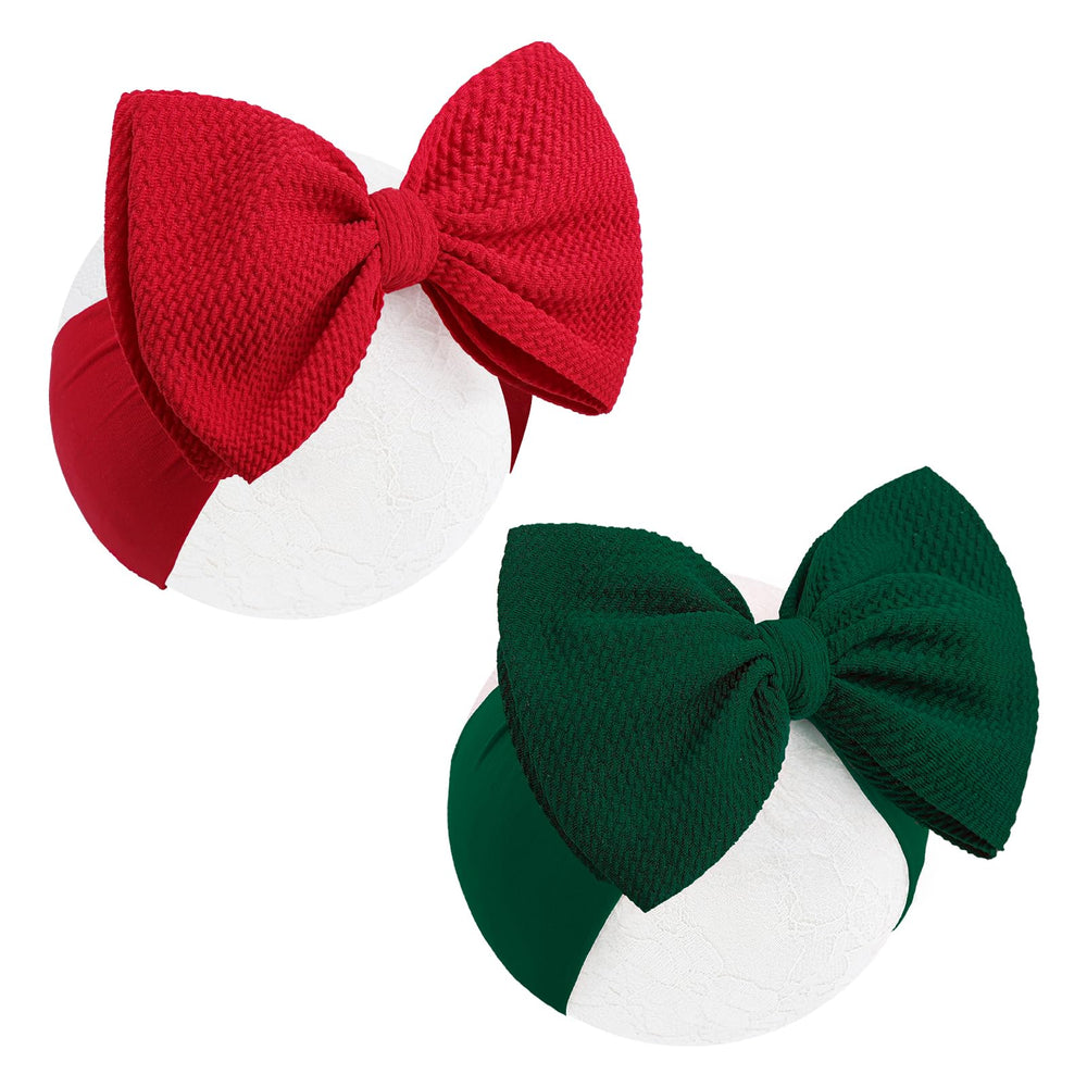ONENINEDREAM baby girl Christmas headband red 6-inch for festive photos and comfy wear.