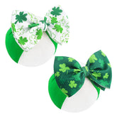 ONENINEDREAM St Patrick's headband large green bow nylon-strap for comfy daily wear