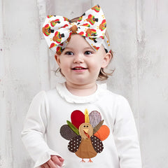 ONENINEDREAM turkey-pattern headband ideal for Thanksgiving photos.