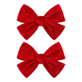 ONENINEDREAM velvet bow red alligator clip shows festive style with secure day-long hold