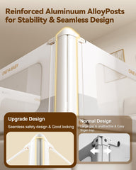 ONEYA BABY bed rail guard close-up on durable aluminum construction