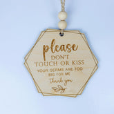 ONNIBE wooden sign with Please Do Not Touch Baby and rainbow for nursery decor.