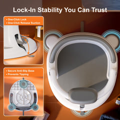 ONTHEWEI baby bath seat pink wraparound armrests illustrating gentle security and easy handling.