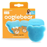 oogiebear cradle-cap brush kit sponge close-up shows gentle cleansing for delicate baby skin