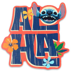 Open Road Brands Lilo & Stitch Aloha wall sign close-up for kids' rooms with tropical charm.