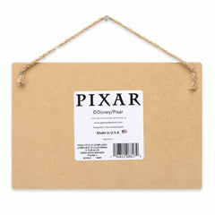 Open Road Brands Disney Cars wooden wall sign with rope hanger for easy mounting.