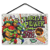 Open Road Brands TMNT wall decor Turtle Power ready for kid's room display and fan flair.
