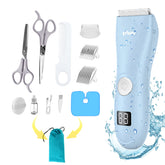 OPENBEAUTY baby hair clippers blue front view for gentle kid-friendly trims
