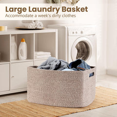 Optish 75L Blanket Basket with sturdy handles enables easy relocation.