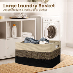 Optish 75L blanket basket in living room decor adds warmth and texture.