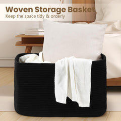 Optish 95L basket closeup cotton weave shows durable, pet-friendly storage