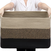 Optish 95L blanket basket folded for compact storage and quick space saving.