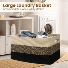 Optish 95L blanket basket handles show easy transport.