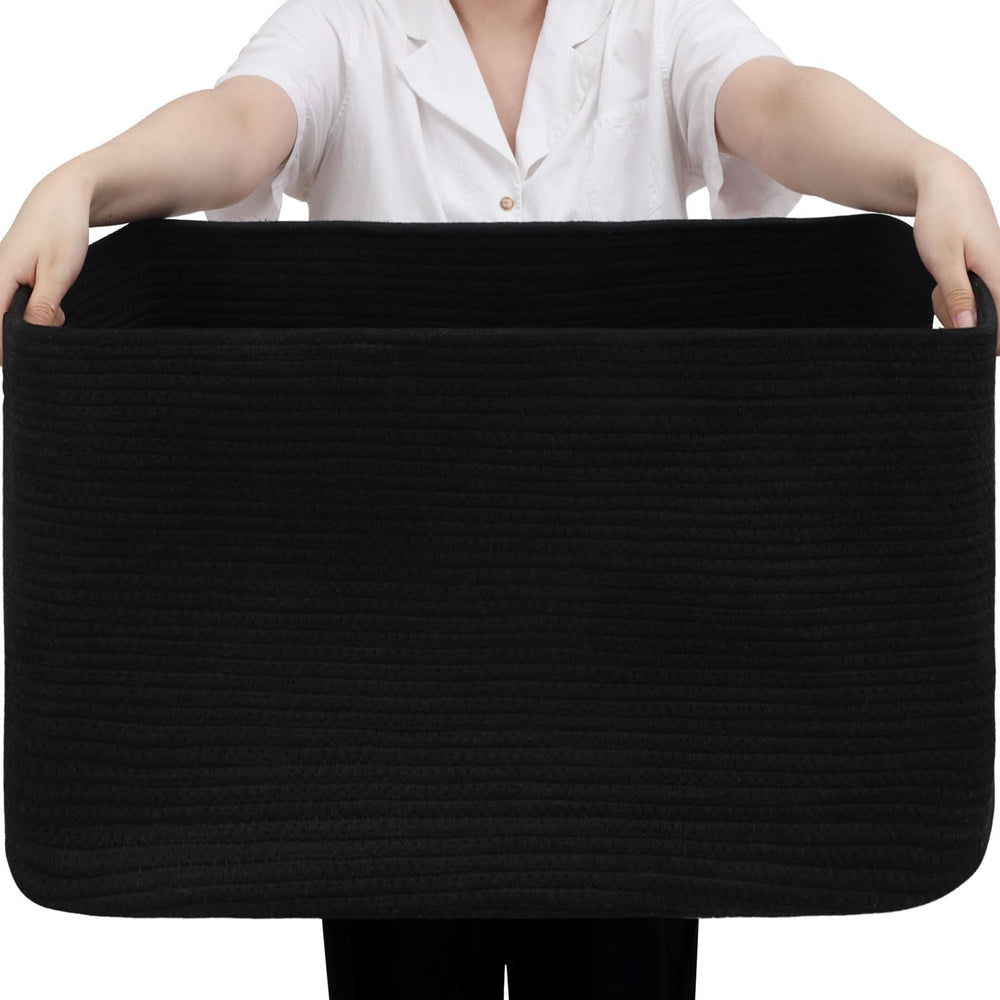 Optish 95L blanket basket rectangle stores blankets neatly for a tidy living room