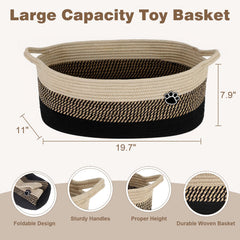 Optish dog toy basket closeup weave shows durable cotton rope construction.