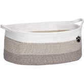 Optish dog toy basket front view showcases roomy 30L storage for toys and blankets.