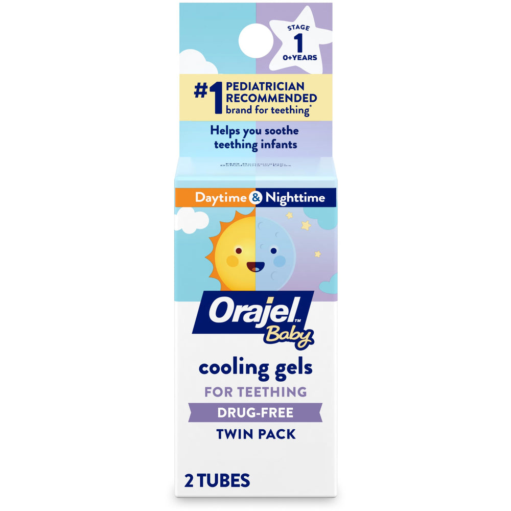 Orajel Baby daytime gel tube for on-the-go teething relief with instant cooling.