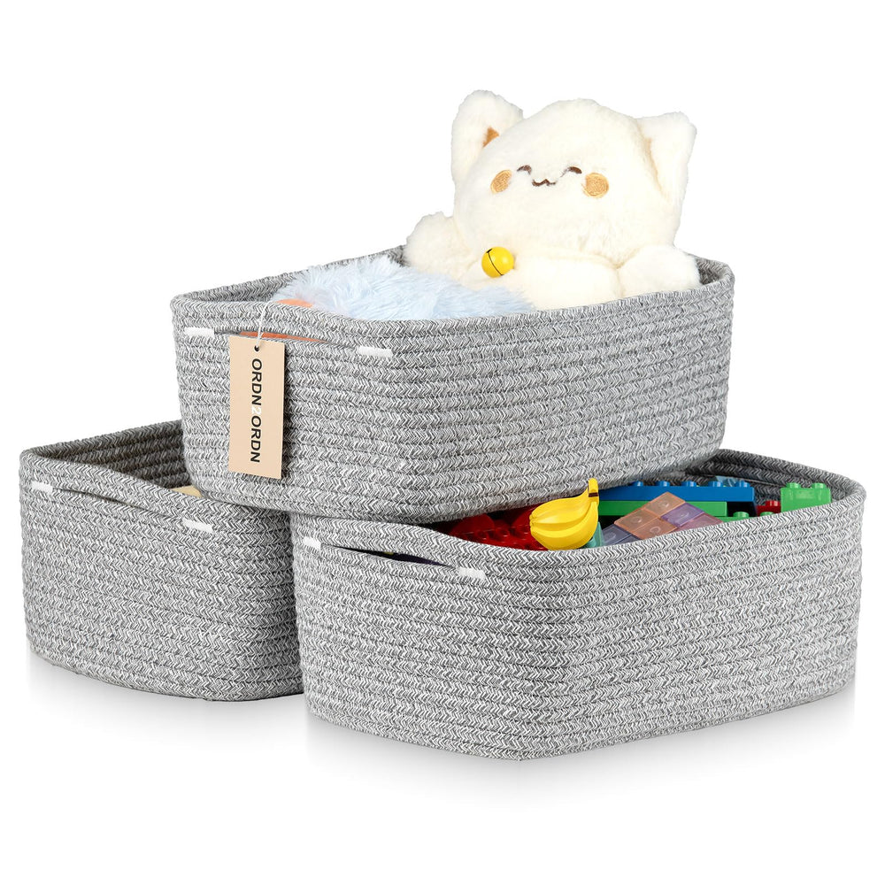 Ordn2Ordn small basket collection-setup adds chic rope storage to shelves.