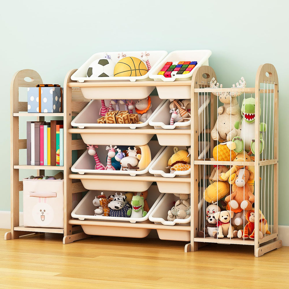 Orekemo wooden toy storage organizer frame highlights durable pine craftsmanship for tidy play spaces.