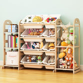 Orekemo wooden toy storage organizer frame highlights durable pine craftsmanship for tidy play spaces.