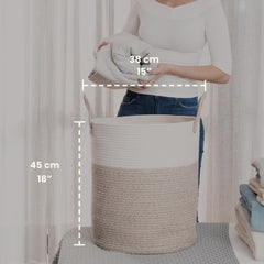 OrganiHaus basket texture closeup cotton rope adds cozy, artisanal feel