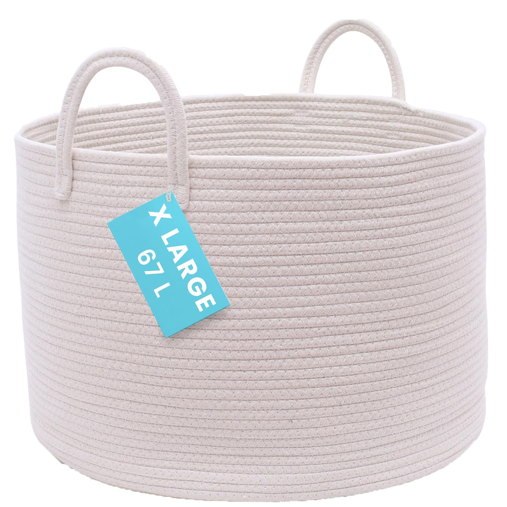 OrganiHaus large woven storage basket for blankets adds cozy organization to living spaces.