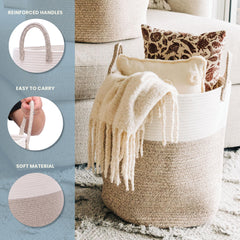 OrganiHaus laundry basket handles reinforced for easy lifting