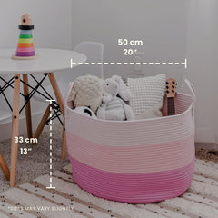 OrganiHaus rope laundry basket with reinforced handles ideal for daily laundry.