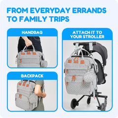 Orian diaper bag waterproof fabric close-up highlighting durable 900D material.