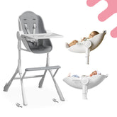 Oribel Cocoon Z ice grey gliding on kitchen floor for easy repositioning during meals.