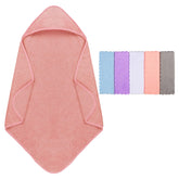 Orighty baby hooded towel in pink, ultra-soft and quick-drying after bath.