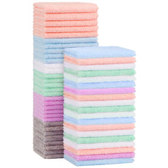 Orighty baby washcloths pack 50 microfiber coral fleece texture for gentle cleansing.