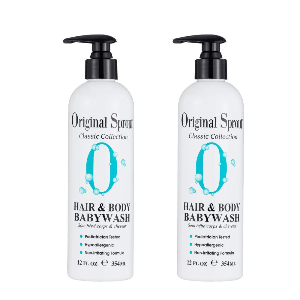 Original Sprout Hair and Body Baby Wash bottle with gentle, hypoallergenic formula for sensitive skin.