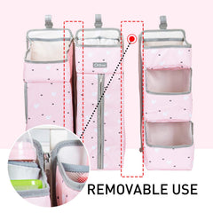 Orzbow pink 3-in-1 caddy open showing detachable panel and storage
