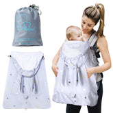 Orzbow All-Season Carrier Cover with rain hood provides waterproof protection on outdoor walks.