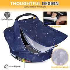 Orzbow baby car seat cover universal fit with top buckles for easy install.