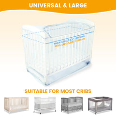 Orzbow crib tent elastic edge fits snugly on most cribs