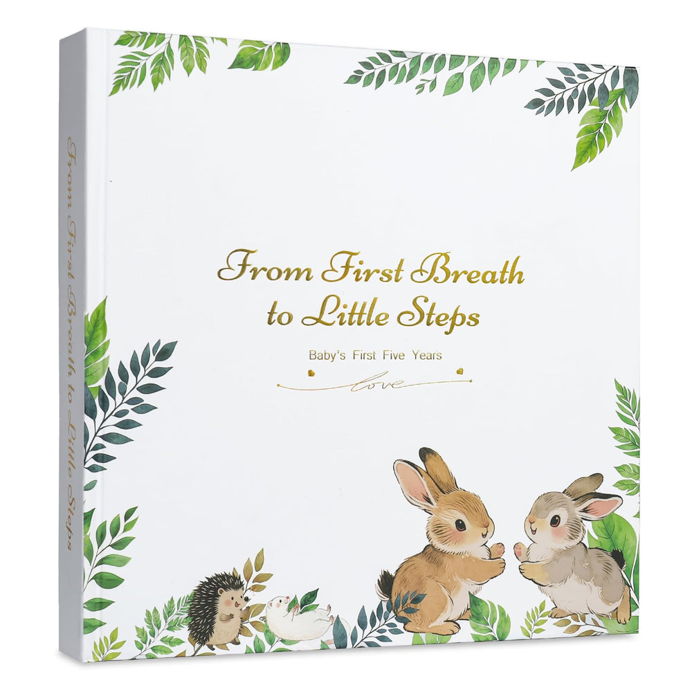 Orzbow baby memory book cover with premium durability and luxury gold-foil finish.