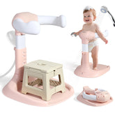 Orzbow baby shower stand folded for compact storage and easy travel