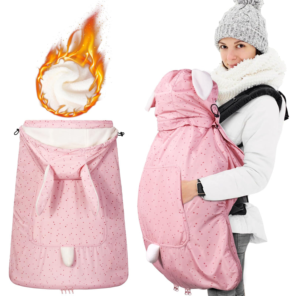 Orzbow carrier cover with hood on provides windproof warmth for walks