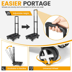 Orzbow car seat dolly shows adjustable handle for comfortable height during travel
