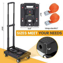 Orzbow car seat dolly-folded-compact for easy stowage in trunks or backpacks
